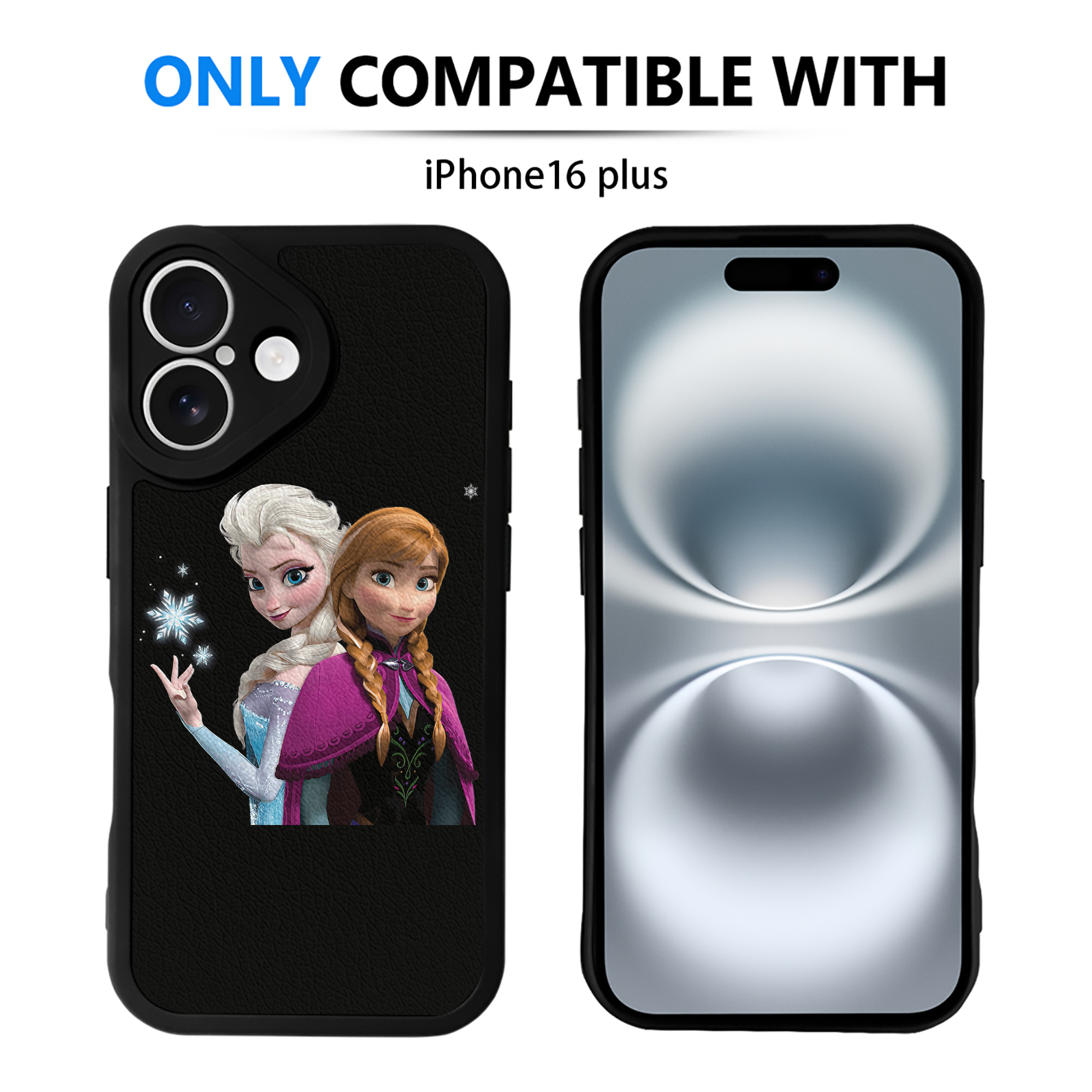 （画像用） アナと雪の女王 アンナ エルサ Frozen Anna Elsa 【iPhone 16シリーズ対応】シリコンスマホケース（レザー調） 材質：シリコン